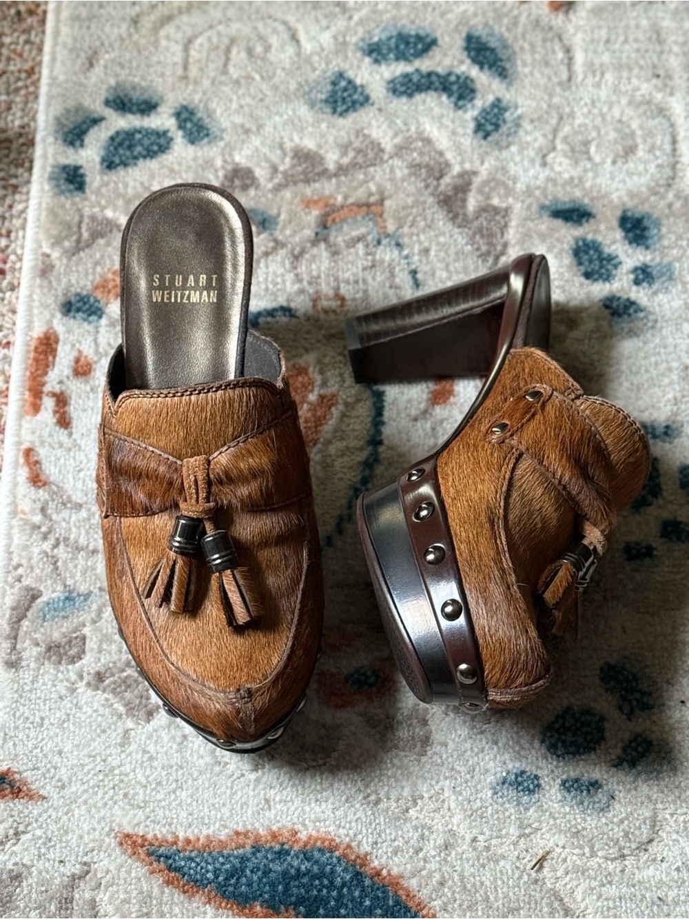 Stuart Weitzman Vintage Calf Hair Studded